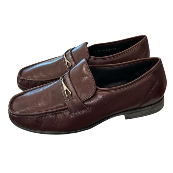 New Florsheim Men\'s Cognac Bastille Bit Leather Slip-On Loafers 9 3E Extra Wide main image 4
